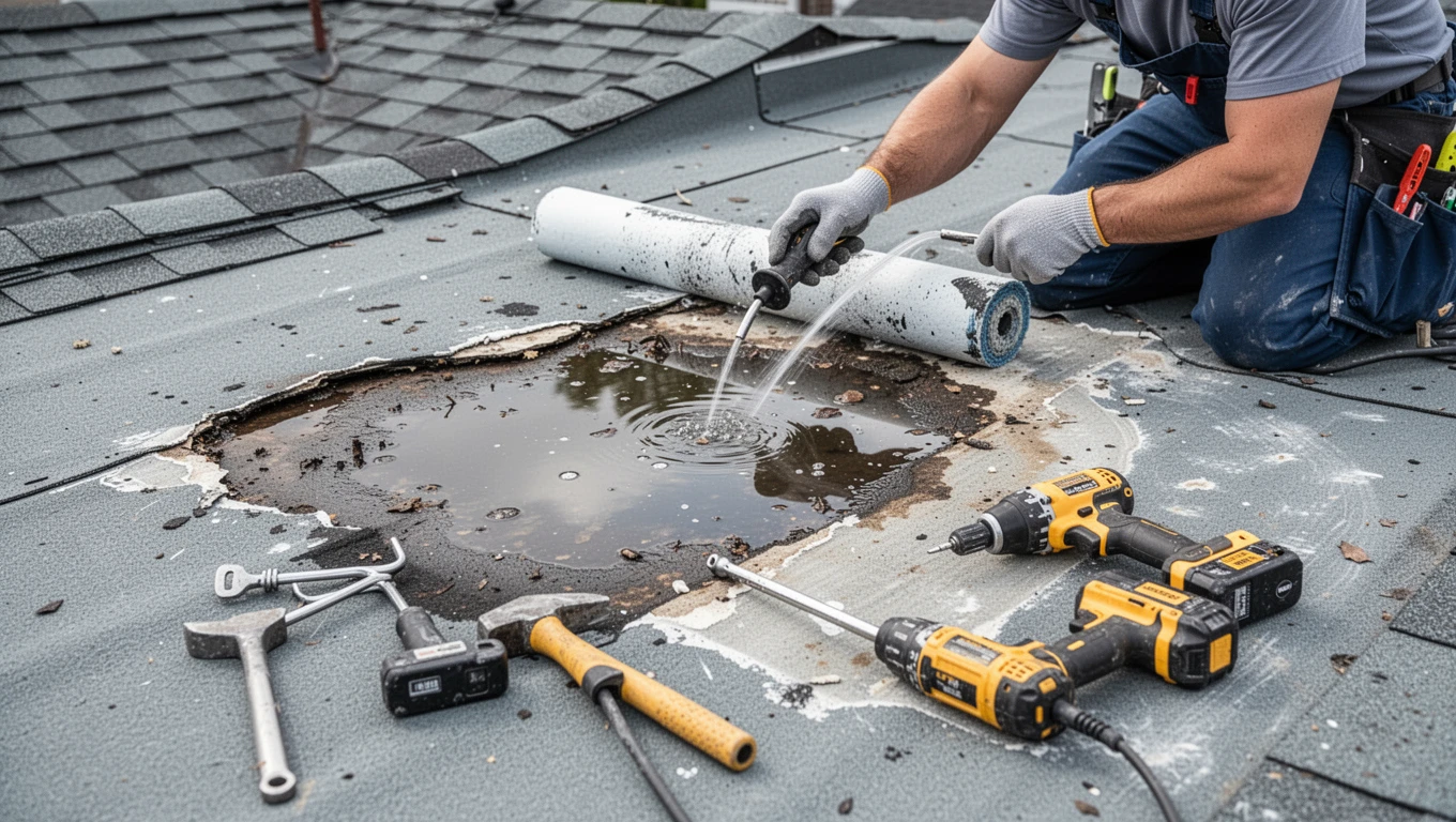 Roof Leak Water Damage Repair